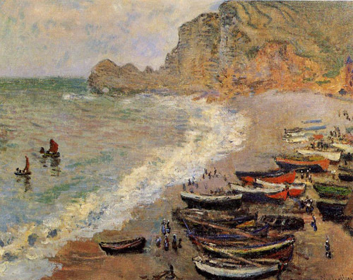 Beach at Etretat 1883 by Claude Monet Oil Painting reproduction