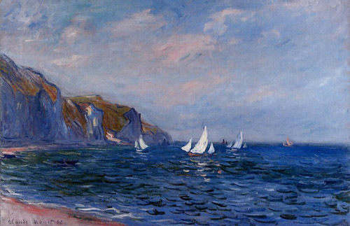 Cliffs and Sailboats at POurville 1882 by Claude Monet Oil Painting reproduction