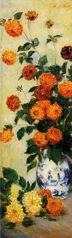 Dahlias1 1883 by Claude Monet Oil Painting reproduction