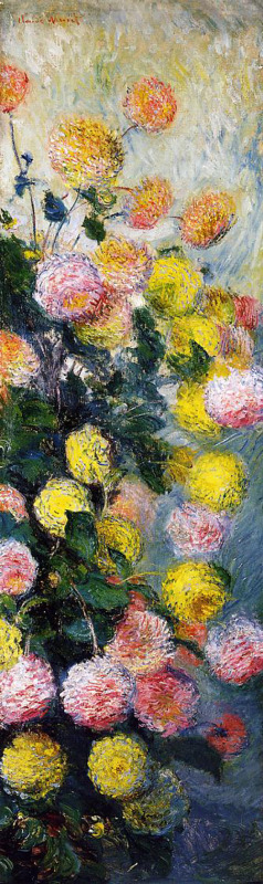 Dahlias  1883 by Claude Monet Oil Painting reproduction