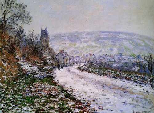 Entering the Village of Vetheuil in Winter 1879 by Claude Monet Oil Painting reproduction