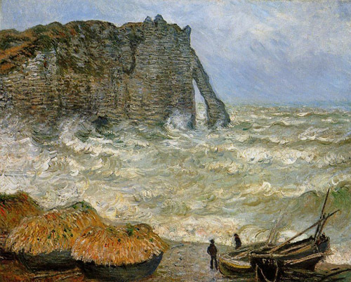 Etretat Rough Seas 1883 by Claude Monet Oil Painting reproduction