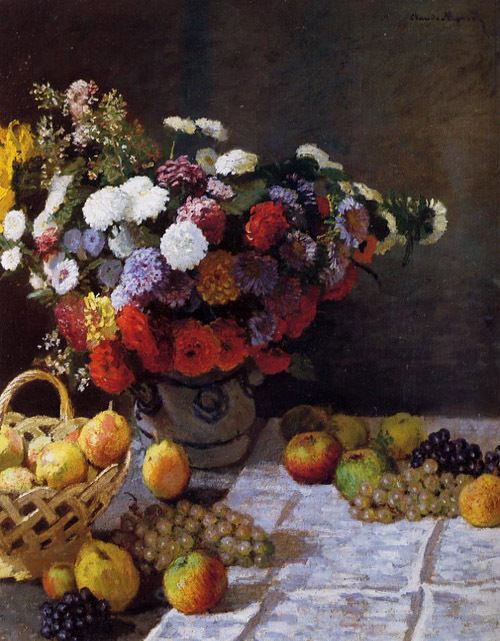 Flowers and Fruit 1869 by Claude Monet Oil Painting reproduction