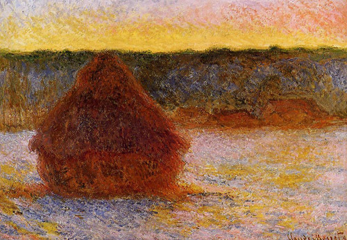 Grainstack at Sunset Winter 1890-1891 by Claude Monet Oil Painting reproduction