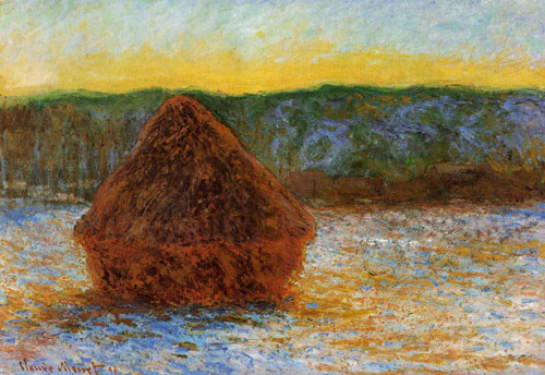 Grainstack Thaw Sunset 1890-1891  by Claude Monet Oil Painting reproduction