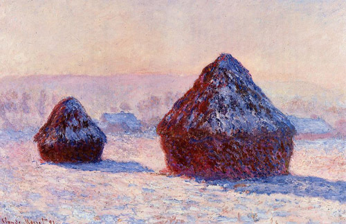 Grainstacks in the Morning Snow Evvect 1891 by Claude Monet Oil Painting reproduction