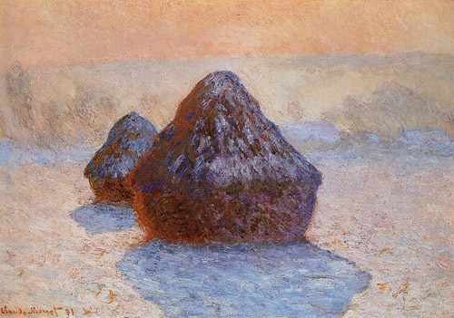 Grainstacks White Frost Effect2 1890-1891 by Claude Monet Oil Painting reproduction