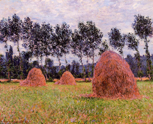 Haystacks Overcast Day 1884 by Claude Monet Oil Painting reproduction