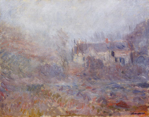 Houses at Falaise in the Fog 1885 by Claude Monet Oil Painting reproduction