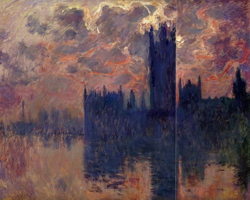 Houses of Parliament Sunset (detail) 1900-1901 by Claude Monet Oil Painting reproduction