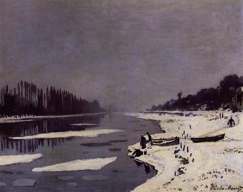 Ice Floes on the Saine at Bougival 1867-1868 by Claude Monet Oil Painting reproduction