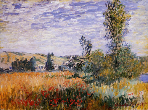 Landscape at Vetheuil 1880  by Claude Monet Oil Painting reproduction