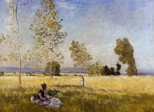Meadow at Bezons 1874  by Claude Monet Oil Painting reproduction