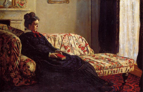 Meditation Madame Monet Sitting on a Sofa 1870-1871  by Claude Monet Oil Painting reproduction
