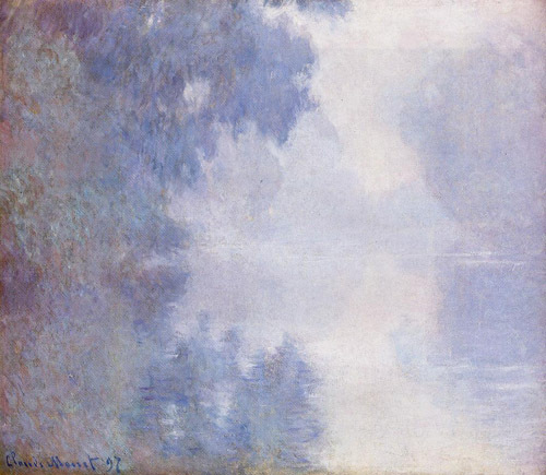 Morning on the Seine Mist 1897  by Claude Monet Oil Painting reproduction