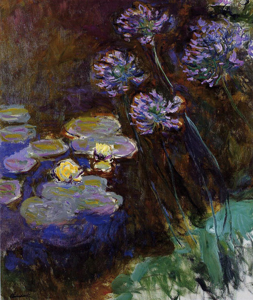 Water-Lilies and Agapanthus 1914-1917 by Claude Monet Oil Painting reproduction