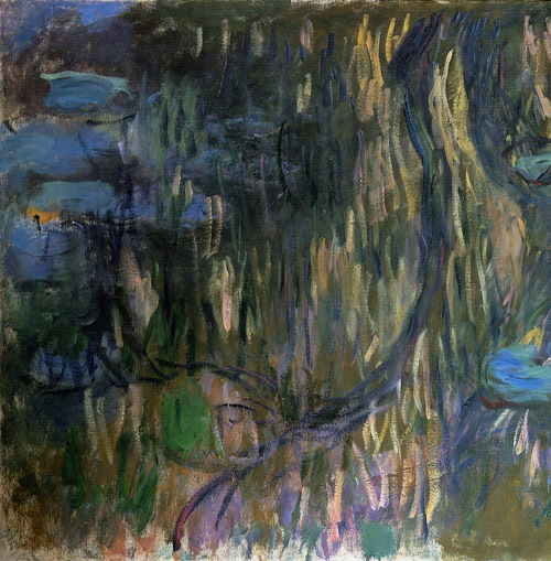 Water-Lilies Reflections of Weeping Willows (left half) 1916-1919  by Claude Monet Oil Painting reproduction