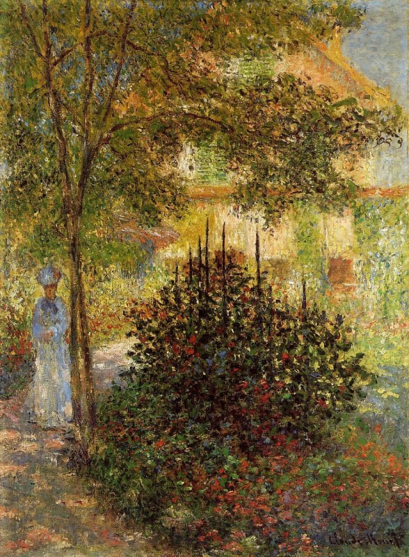 Camille Monet in the Garden at the House in Argenteuil  by Claude Monet Oil Painting reproduction