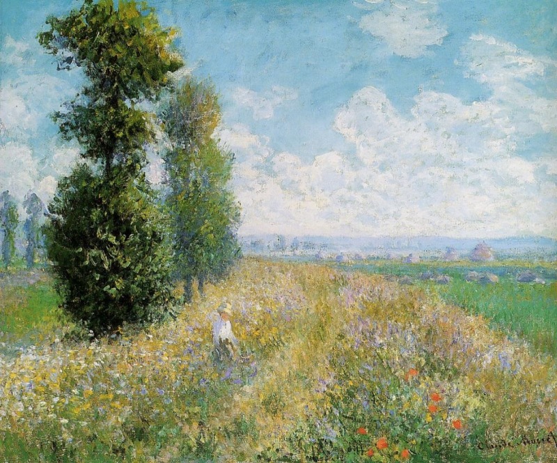 Meadow with Poplars  by Claude Monet Oil Painting reproduction