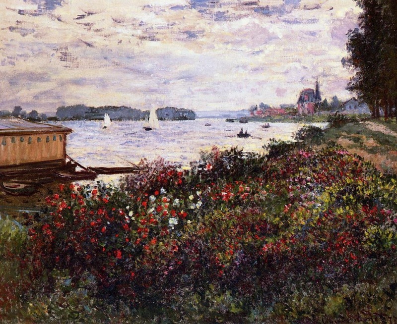 Riverbank at Argenteuil  by Claude Monet Oil Painting reproduction