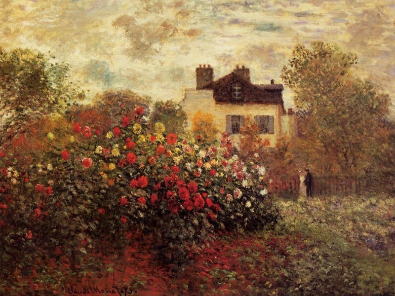 The Garden at Argenteuil  by Twilight  by Claude Monet Oil Painting reproduction