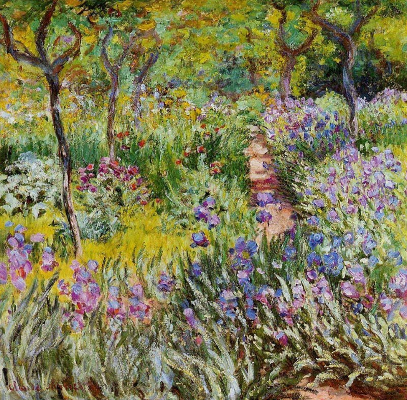 The Iris Garden at Giverny  by Twilight  by Claude Monet Oil Painting reproduction