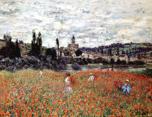 Poppies near Vetheuil by Claude Monet Oil Painting reproduction