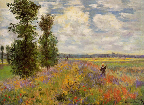 Poppy Field Argenteuil 1875  by Claude Monet Oil Painting reproduction