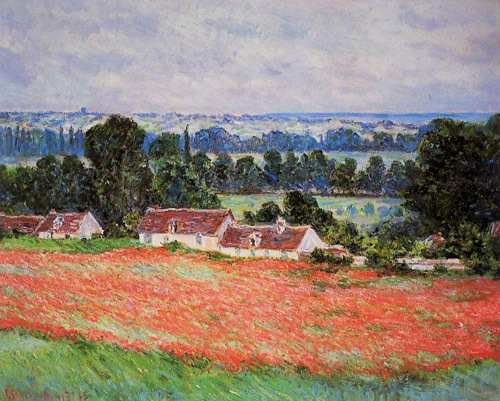 Poppy Field at Giverny 1885  by Claude Monet Oil Painting reproduction