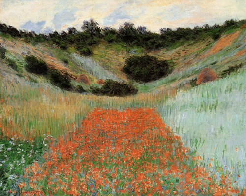Poppy Field in a Hollow near Giverny 1885  by Claude Monet Oil Painting reproduction
