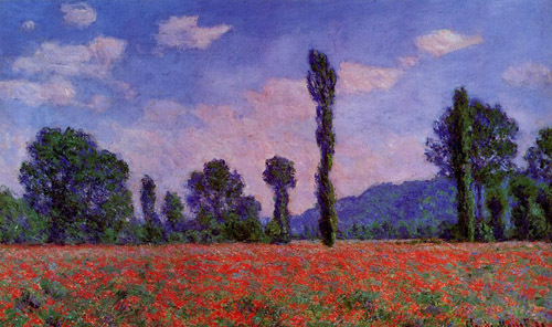 Poppy Field in Giverny 1890  by Claude Monet Oil Painting reproduction