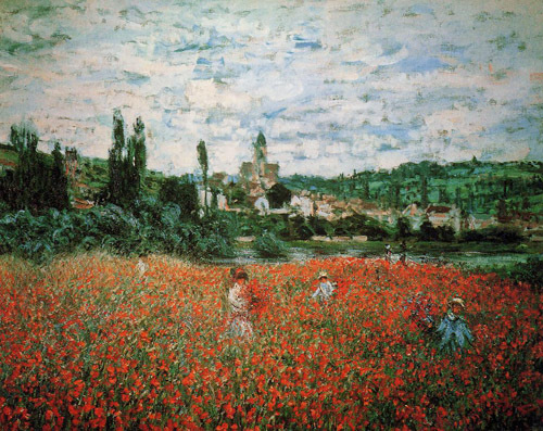 Poppy Field near Vetheuil 1879 by Claude Monet Oil Painting reproduction