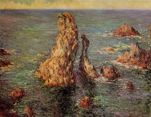 Pyramids at Port-Coton 1886  by Claude Monet Oil Painting reproduction