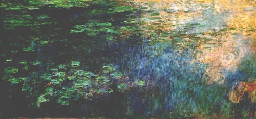 Reflections of Clouds on the Water-Lily Pond (triptych left panel) 1920-1926  by Claude Monet Oil Painting reproduction