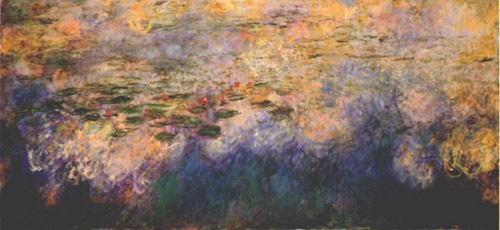 Reflections of Clouds on the Water-Lily Pond (tryptich center panel) 1920-1926  by Claude Monet Oil Painting reproduction