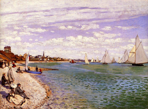 Regatta at Sainte-Adresse 1867  by Claude Monet Oil Painting reproduction