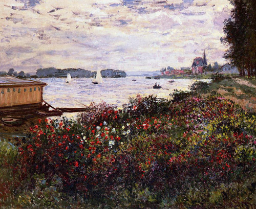 Riverbank at Argenteuil 1877  by Claude Monet Oil Painting reproduction