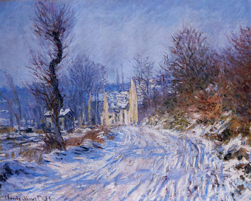 Road to Giverny in Winter 1885  by Claude Monet Oil Painting reproduction