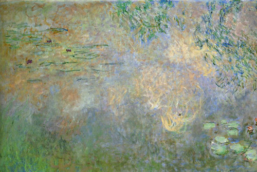 Water-Lily Pond with Irises (left half) 1920-1926  by Claude Monet Oil Painting reproduction