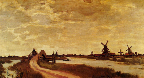 Windmill near Zaandam 1871  by Claude Monet Oil Painting reproduction