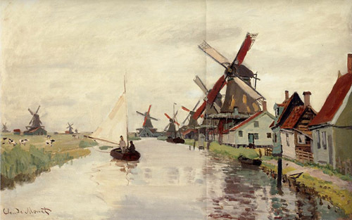 Windmills in Holland 1871  by Claude Monet Oil Painting reproduction