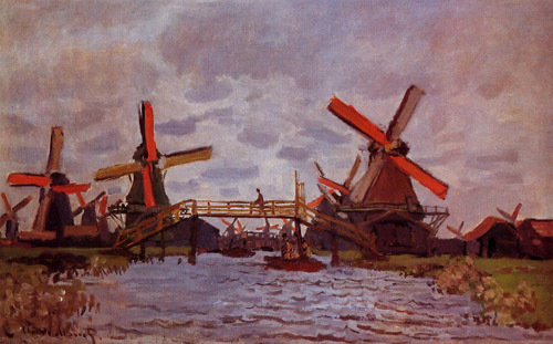 Windmills near Zaandam 1871  by Claude Monet Oil Painting reproduction
