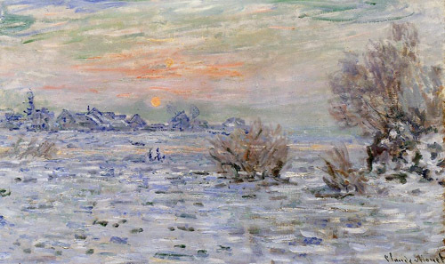Winter on the Seine Lavacourt 1879-1880  by Claude Monet Oil Painting reproduction