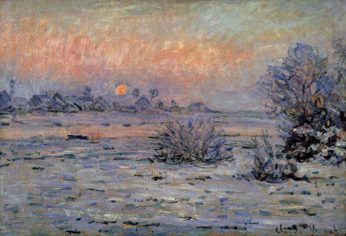 Winter Sun Lavacourt2 1879-1880 by Claude Monet Oil Painting reproduction