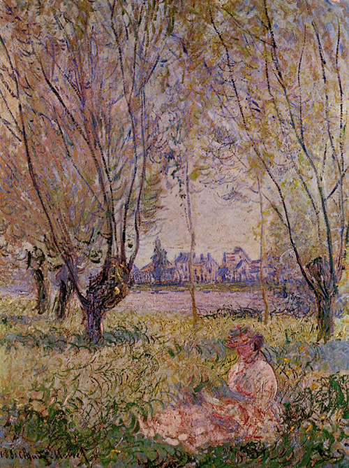 Woman Sitting under the Willows 1880  by Claude Monet Oil Painting reproduction