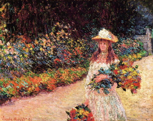Young Girl in the Garden at Giverny 1888  by Claude Monet Oil Painting reproduction