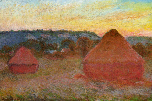 Two Grainstacks at the End of the Day Autumn 1890  by Claude Monet Oil Painting reproduction