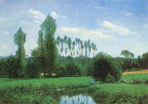 View near Rouelles 1858  by Claude Monet Oil Painting reproduction