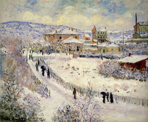 View of Argenteuil in the Snow 1875  by Claude Monet Oil Painting reproduction