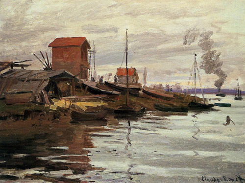 The Seine at Bougival 1869  by Claude Monet Oil Painting reproduction